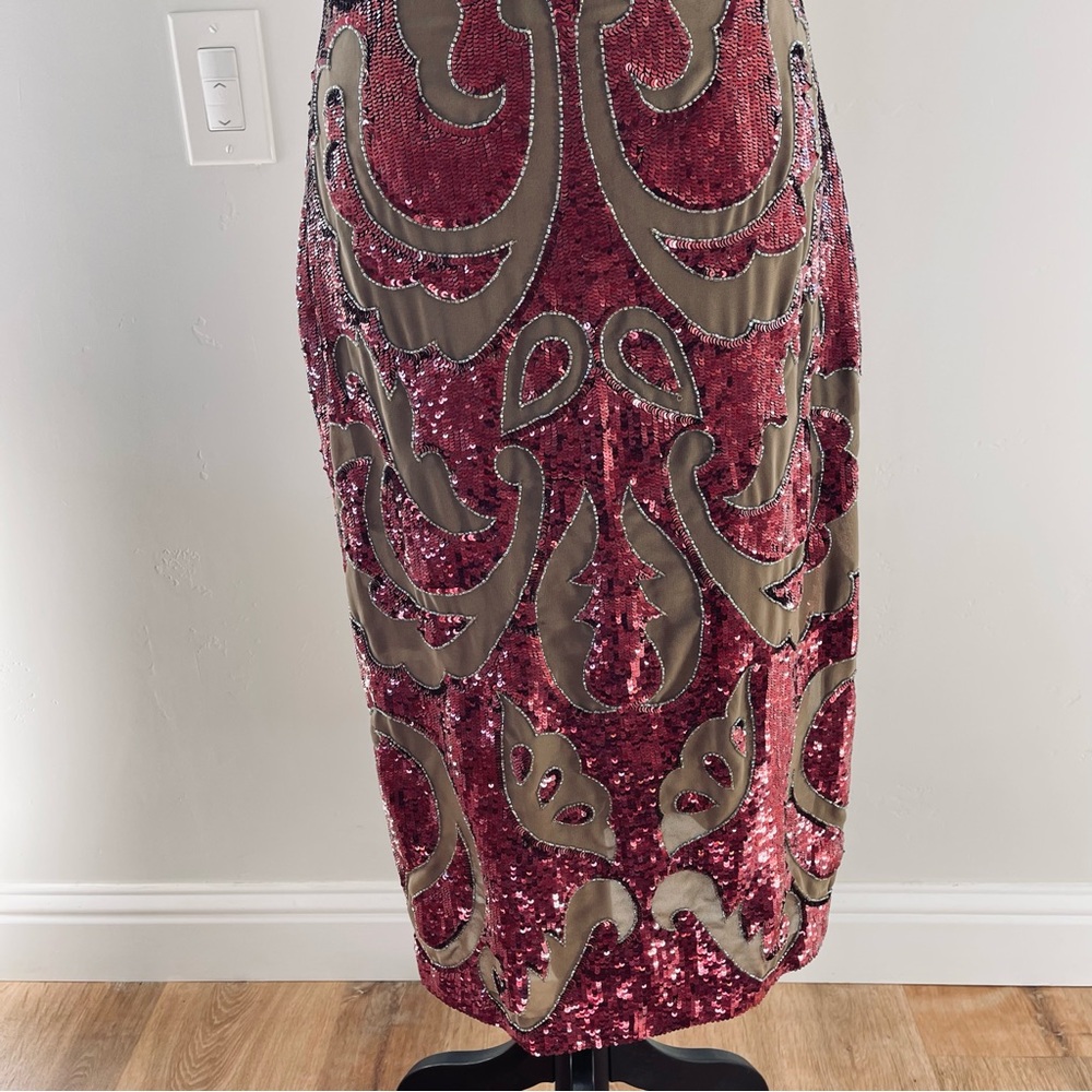 Needle & Thread Sequin Dress in Pink and Tan, Size 6 - Picture 6 of 16
